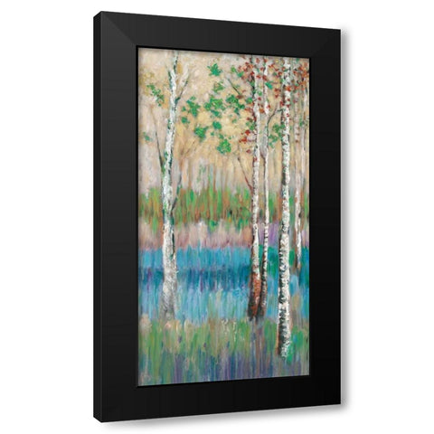 Coastal Spring Birch Black Modern Wood Framed Art Print with Double Matting by Zheng, James