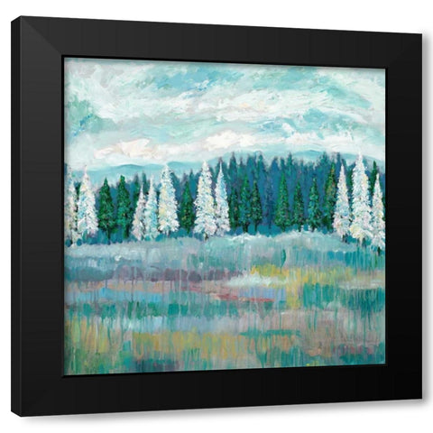 Mountain Meadow Colors Black Modern Wood Framed Art Print with Double Matting by Zheng, James
