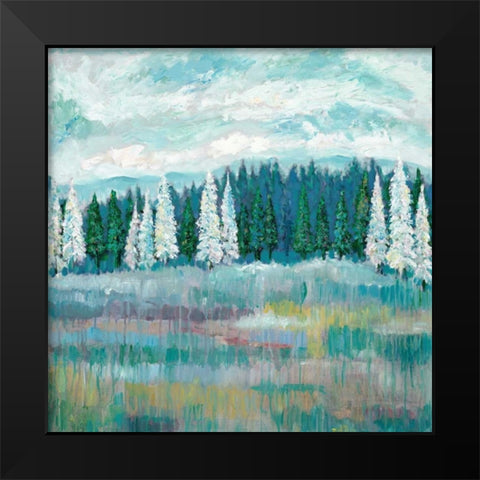 Mountain Meadow Colors Black Modern Wood Framed Art Print by Zheng, James