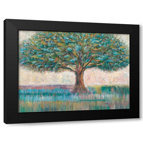 Tree of Life Landscape Black Modern Wood Framed Art Print with Double Matting by Zheng, James