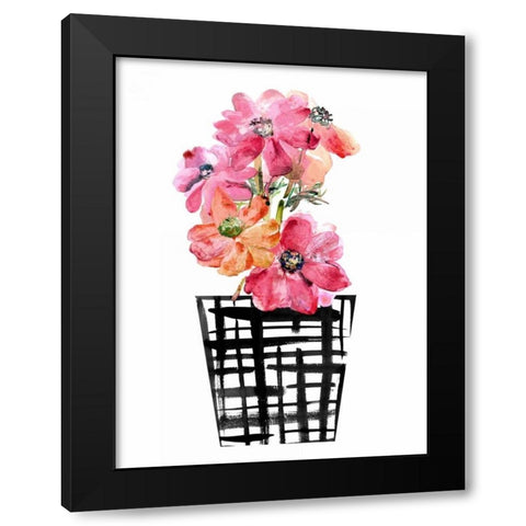 Black and White and Cute Black Modern Wood Framed Art Print by London, Dakota