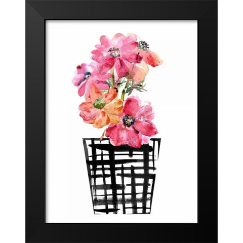 Black and White and Cute Black Modern Wood Framed Art Print by London, Dakota