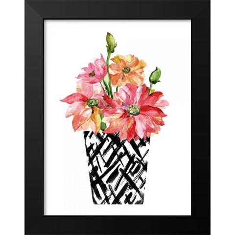 Black and White and Pretty Black Modern Wood Framed Art Print by London, Dakota