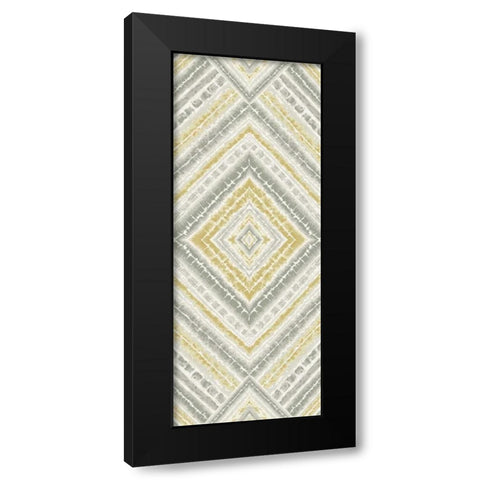 Yellow Global Diamond Pattern Black Modern Wood Framed Art Print with Double Matting by Grey, Marielle
