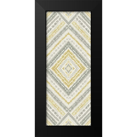 Yellow Global Diamond Pattern Black Modern Wood Framed Art Print by Grey, Marielle
