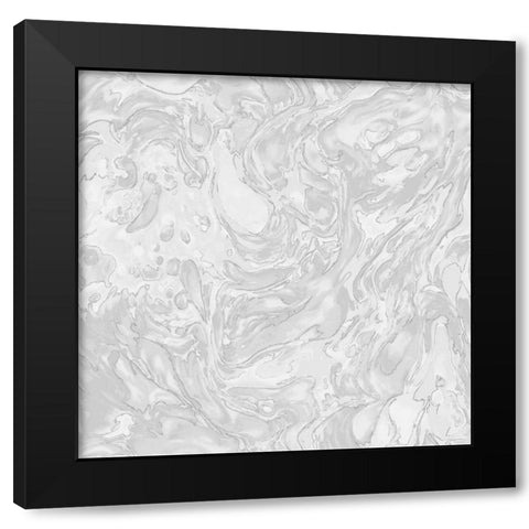 Grey marbled Pattern Black Modern Wood Framed Art Print by Grey, Marielle