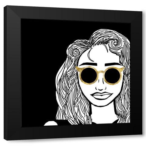 Cool Shades Black Modern Wood Framed Art Print with Double Matting by S Studio