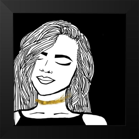 Cool Groove Black Modern Wood Framed Art Print by S Studio