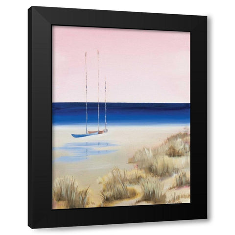 Blue Water Black Modern Wood Framed Art Print with Double Matting by Cook, Andrea