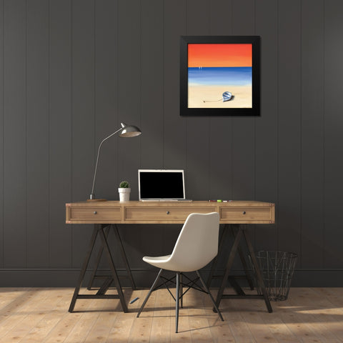 Red sky beach I Black Modern Wood Framed Art Print by Cook, Andrea