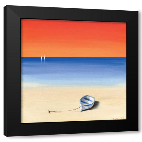 Red sky beach I Black Modern Wood Framed Art Print by Cook, Andrea