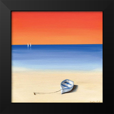 Red sky beach I Black Modern Wood Framed Art Print by Cook, Andrea