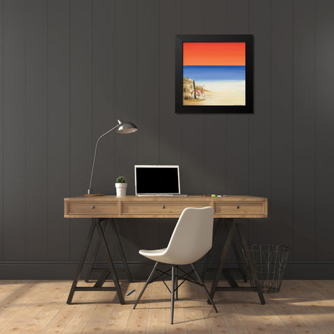 Red sky beach II Black Modern Wood Framed Art Print by Cook, Andrea