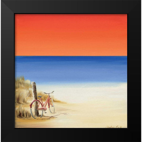Red sky beach II Black Modern Wood Framed Art Print by Cook, Andrea