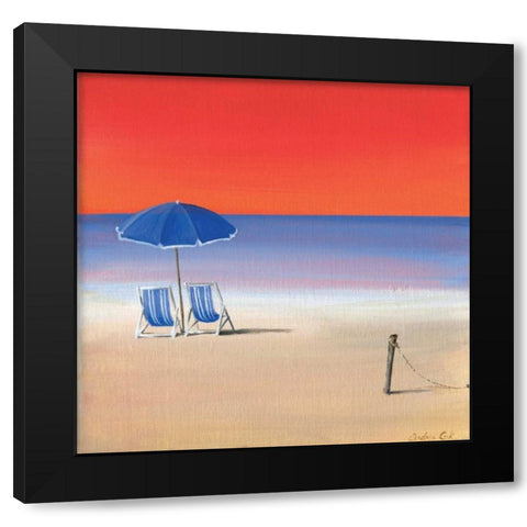 Red sky beach III Black Modern Wood Framed Art Print by Cook, Andrea