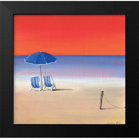 Red sky beach III Black Modern Wood Framed Art Print by Cook, Andrea