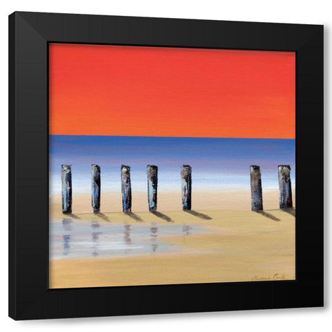 Red sky beach IV Black Modern Wood Framed Art Print with Double Matting by Cook, Andrea