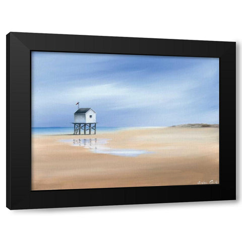 Beachhouse I Black Modern Wood Framed Art Print with Double Matting by Cook, Andrea