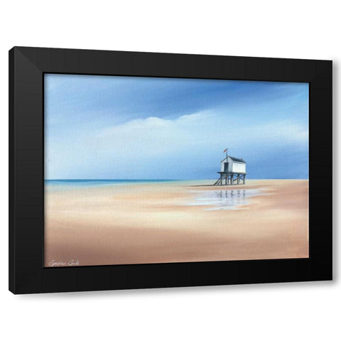 Beachhouse II Black Modern Wood Framed Art Print with Double Matting by Cook, Andrea