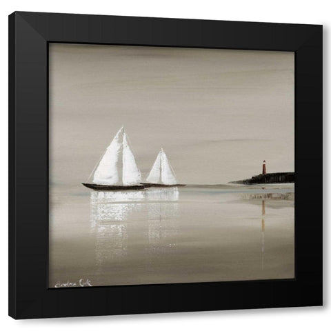 Sailing Grey I Black Modern Wood Framed Art Print by Cook, Andrea