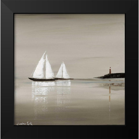 Sailing Grey I Black Modern Wood Framed Art Print by Cook, Andrea