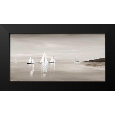 Sailing Grey III Black Modern Wood Framed Art Print by Cook, Andrea