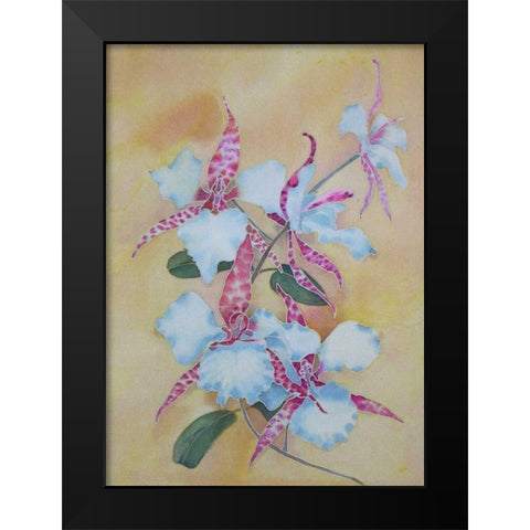 Floral Black Modern Wood Framed Art Print by Mayskaya, Alisa