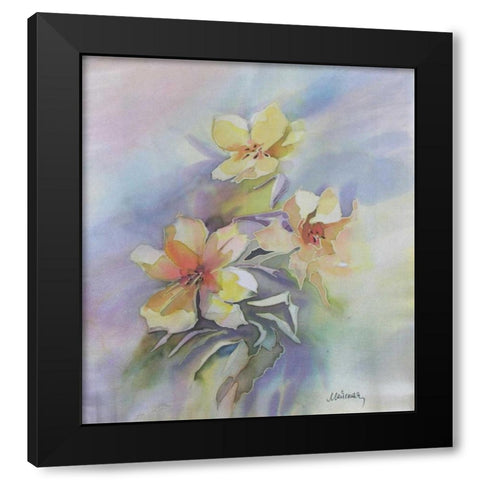 Floral Black Modern Wood Framed Art Print with Double Matting by Mayskaya, Alisa