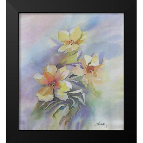 Floral Black Modern Wood Framed Art Print by Mayskaya, Alisa