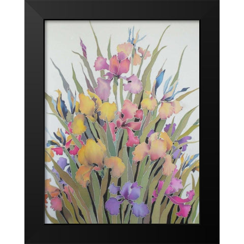 Floral Classico Black Modern Wood Framed Art Print by Mayskaya, Alisa