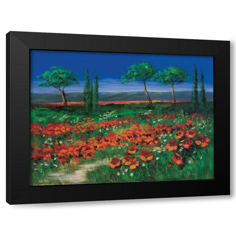 Field of primroses Black Modern Wood Framed Art Print by Paleta, Anna