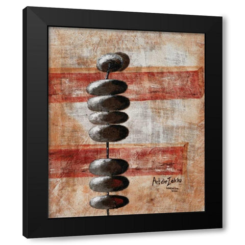 Connected Black Modern Wood Framed Art Print with Double Matting by die Zakko, Art