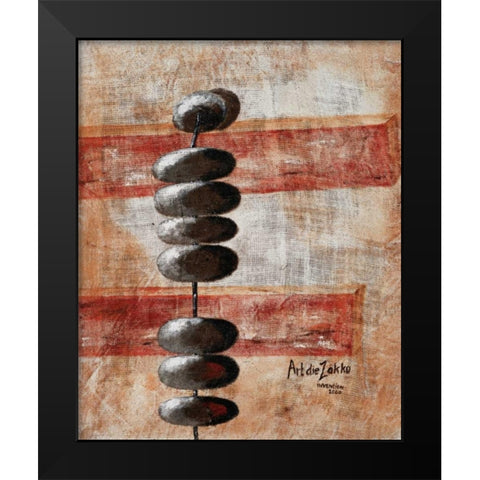 Connected Black Modern Wood Framed Art Print by die Zakko, Art