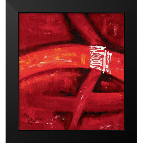 Connections Black Modern Wood Framed Art Print by die Zakko, Art