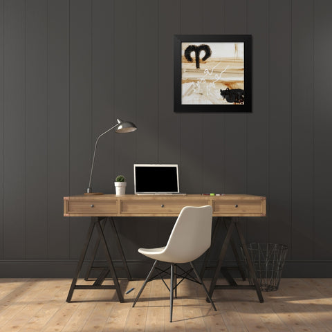 Aries Black Modern Wood Framed Art Print by die Zakko, Art