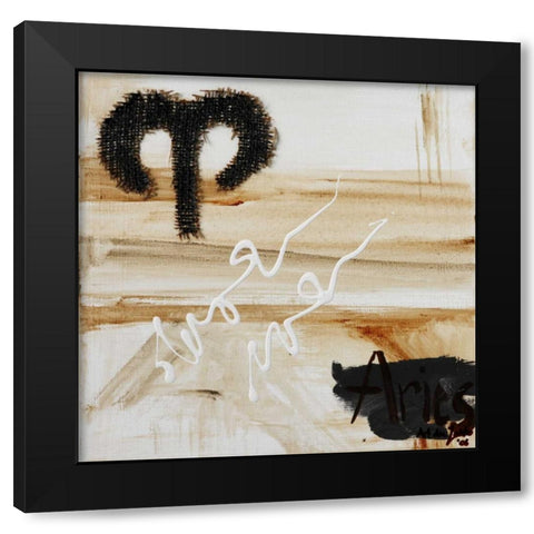 Aries Black Modern Wood Framed Art Print by die Zakko, Art