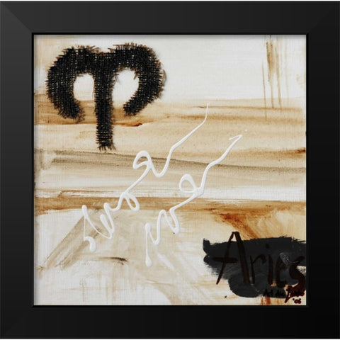 Aries Black Modern Wood Framed Art Print by die Zakko, Art