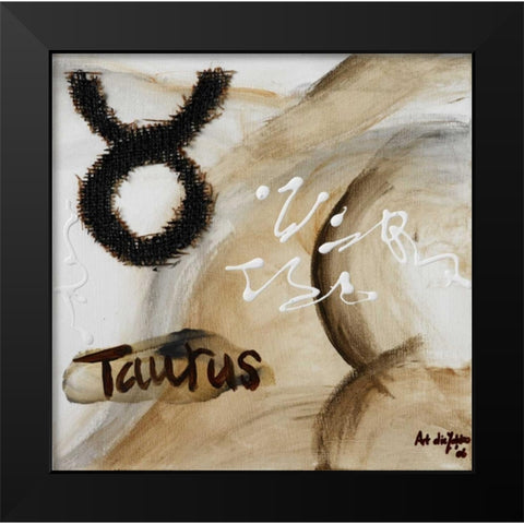 Taurus Black Modern Wood Framed Art Print by die Zakko, Art