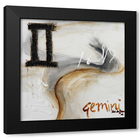 Gemini Black Modern Wood Framed Art Print by die Zakko, Art