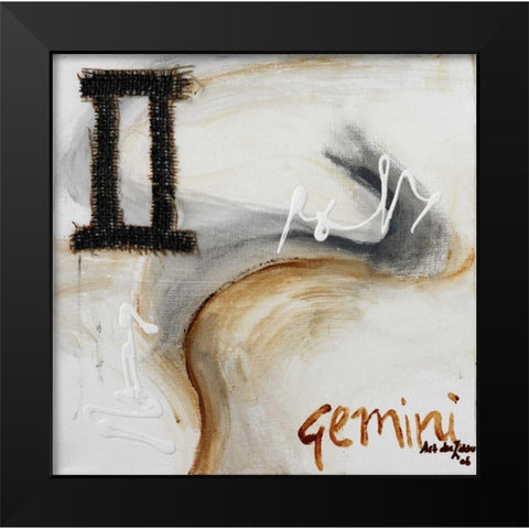 Gemini Black Modern Wood Framed Art Print by die Zakko, Art