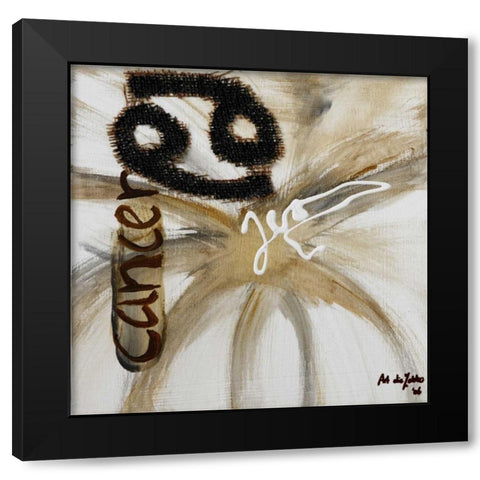Cancer Black Modern Wood Framed Art Print with Double Matting by die Zakko, Art