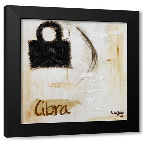Libra Black Modern Wood Framed Art Print by die Zakko, Art