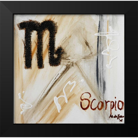 Scorpio Black Modern Wood Framed Art Print by die Zakko, Art