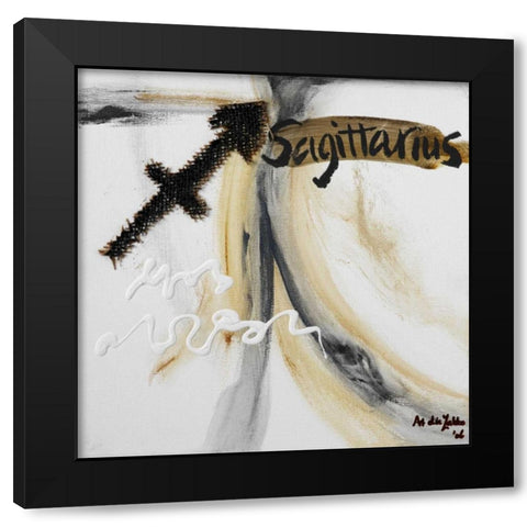Sagittarius Black Modern Wood Framed Art Print by die Zakko, Art