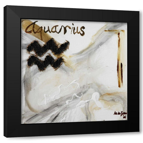 Aquarius Black Modern Wood Framed Art Print by die Zakko, Art