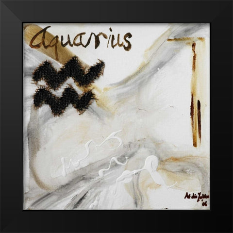 Aquarius Black Modern Wood Framed Art Print by die Zakko, Art