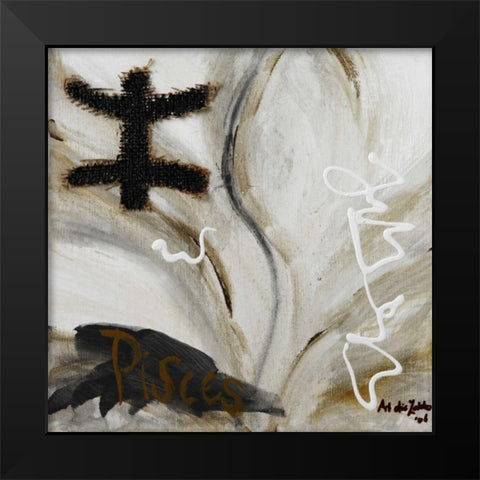 Piscus Black Modern Wood Framed Art Print by die Zakko, Art