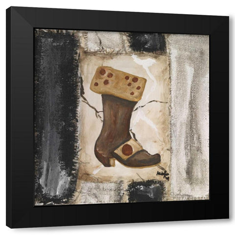 Boots I Black Modern Wood Framed Art Print by die Zakko, Art