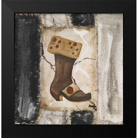 Boots I Black Modern Wood Framed Art Print by die Zakko, Art