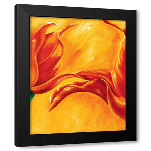 Tripple of tulips I Black Modern Wood Framed Art Print by Frederiks, Beatrix